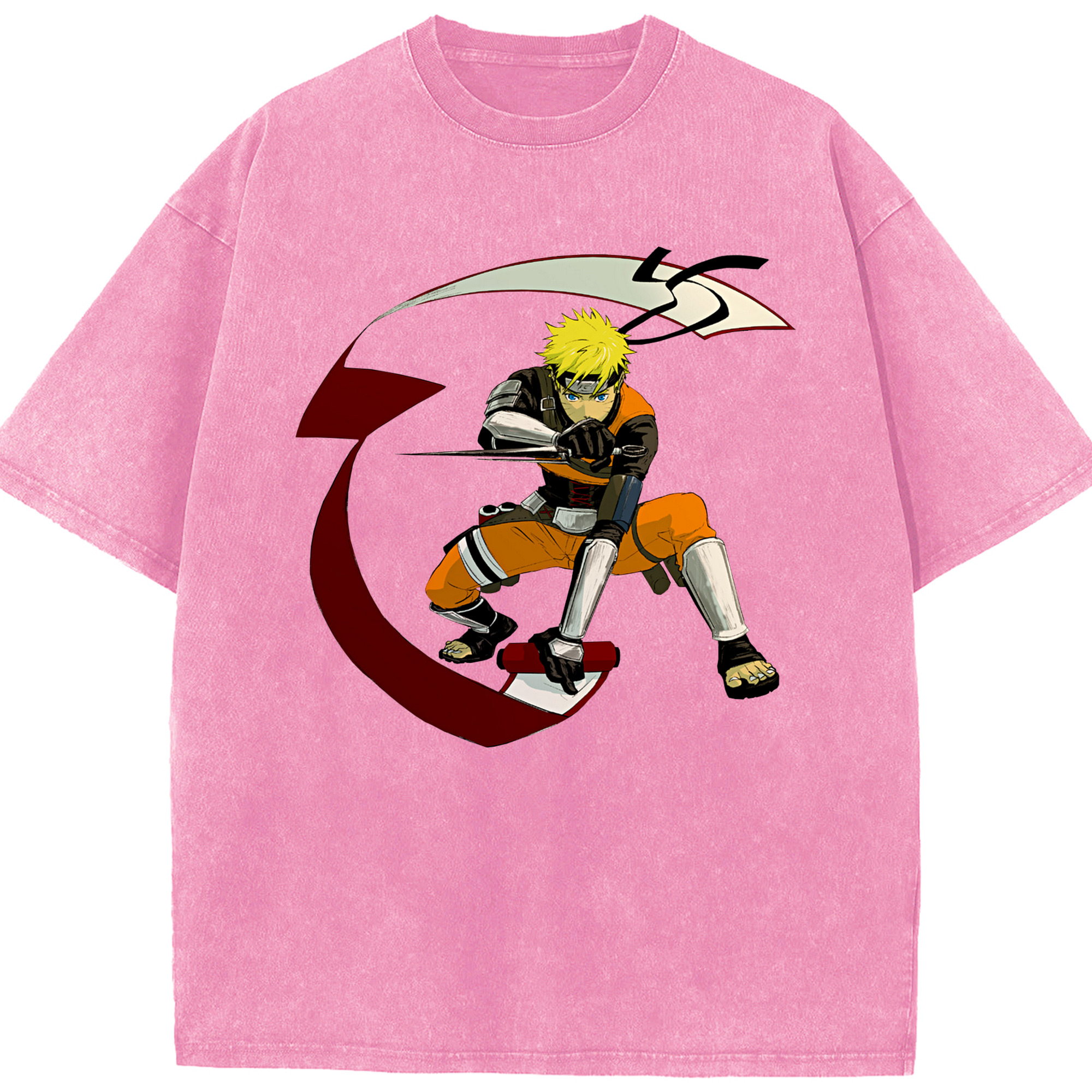 （画像用） NARUTO -ナルト- うずまき ナルト Uzumaki Naruto 綿100% ヴィンテージ風 半袖Tシャツ（フロントプリント）